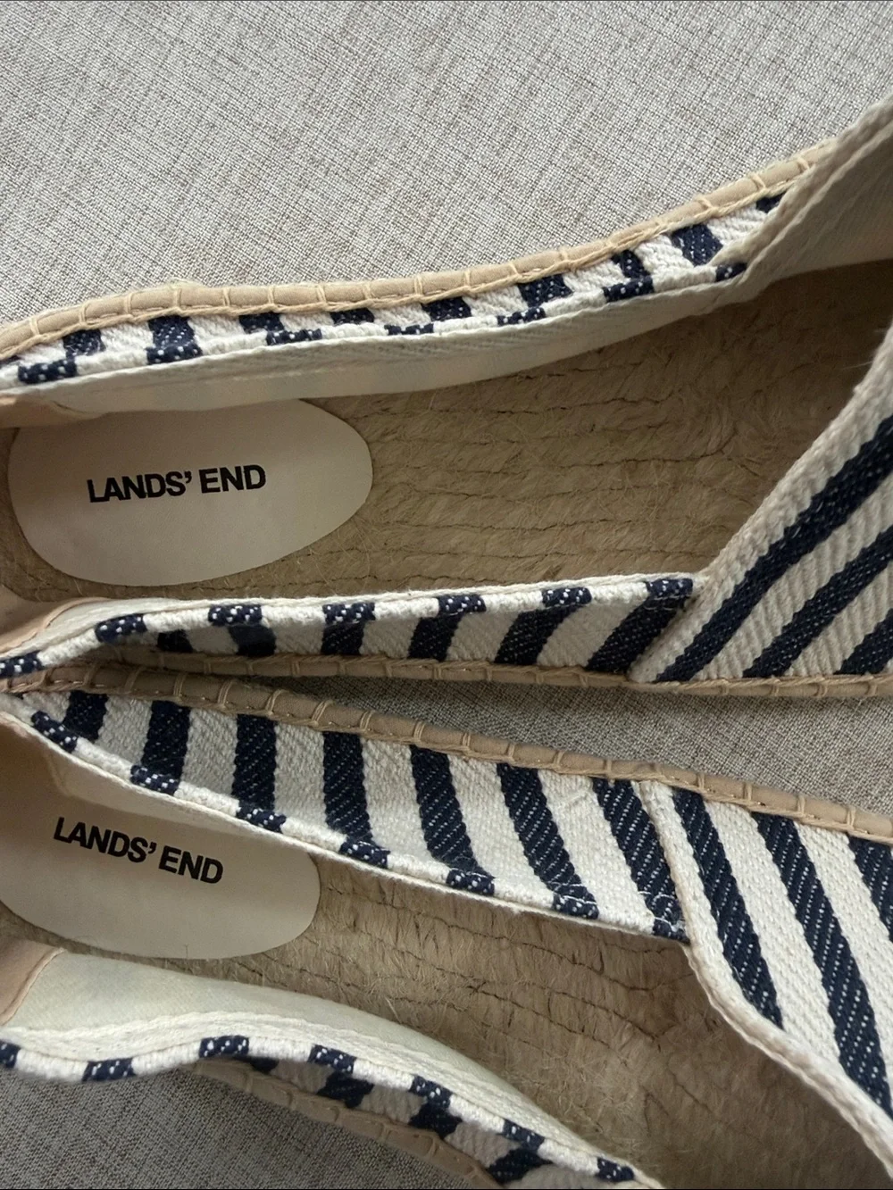 Land’s End Espadrille Women’s‎ 11 Flat Breton Navy Stripe classic preppy NEW